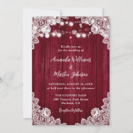 Convites Casamento Rústico Romântico de Madeira Lace