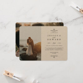 Convites Casamento Rústico Simples do Kraft 2 Fotos