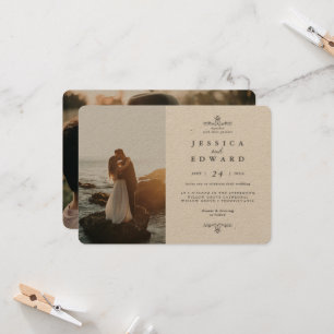 Convites Casamento Rústico Simples do Kraft 2 Fotos