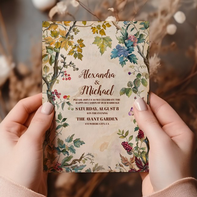 Convites Casamento Rústico Verde com Samambaia da Floresta (Criador carregado)