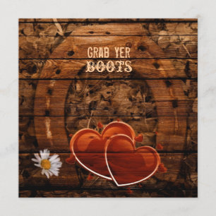 Convites Casamento Rústico Western com Madeira de Celeiro e