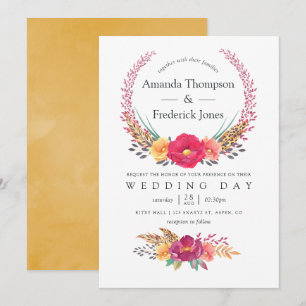 Convites Casamento Safari Floral em Aquarela