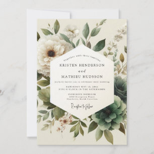 Convites Casamento Sage Antique Bloom