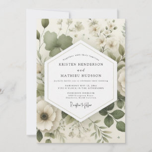 Convites Casamento Sage Delicate Bloom