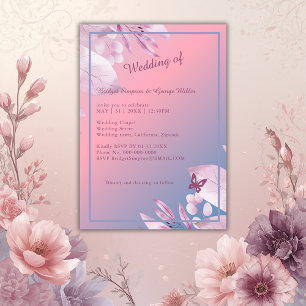Convites casamento sakura romântico da cereja pastel