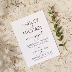 Convites Casamento Salvar a Data QR Código Preto e Branco