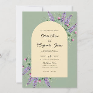 Convites Casamento Salvia Lilás Eucalipto Celadon