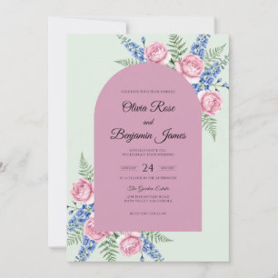 Convites Casamento Samambaia e Hortelã Rosa