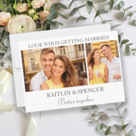 Convites Casamento Save the Date Moderno 2 Foto Branco