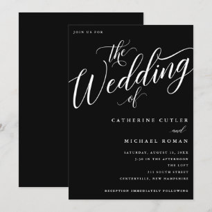 Convites Casamento, Script Flourish Moderno
