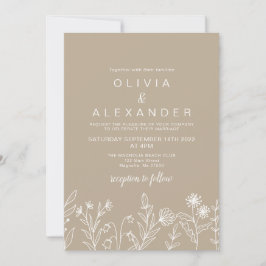 Convites Casamento selvagem de flores silvestres terroso bo