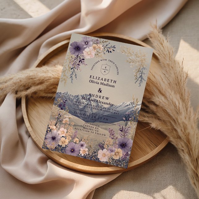 Convites Casamento Selvagem de Lavanda na Montanha (Criador carregado)