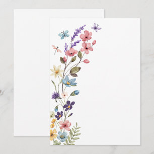 Convites Casamento Selvagem Elegante Primavera Verão Branco