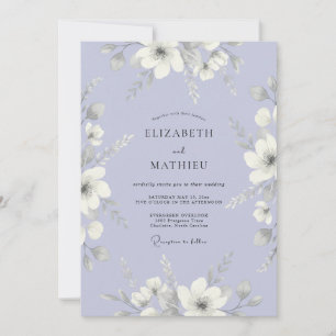 Convites Casamento Seráfico de Lavanda na Primavera