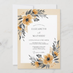 Convites Casamento Sereno Amarelo Mostarda Outonal