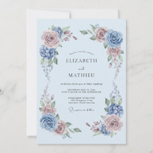 Convites Casamento Sereno Azul Pó Primavera