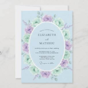 Convites Casamento Sereno de Primavera em Verde Hortelã