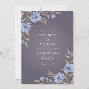 Convites Casamento Sereno Outonal Roxo Suave