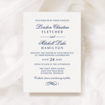 Casamento Serifa Clássica Azul Marinho