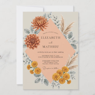 Convites Casamento Sienna Dahlia Pampas