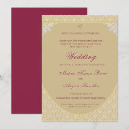 Convites Casamento Sikh Elegante | Casamento Punjabi