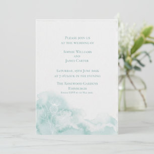 Convites Casamento Silhueta de Cardo Escocês Verde Menta