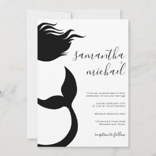 Convites Casamento Silhueta de Sereia Limpa