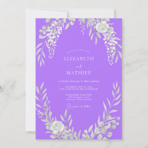 Convites Casamento Silhueta de Wisteria Lavanda