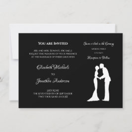 Convites Casamento Silhueta Preto Branco