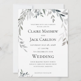 Convites Casamento Silver Eucalyptus Greenery 2