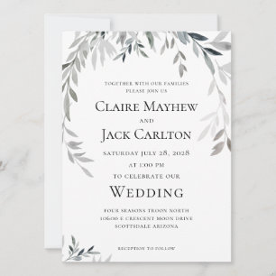 Convites Casamento Silver Eucalyptus Greenery 2