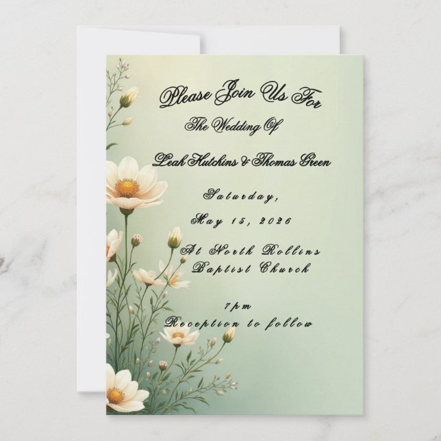 Convites Casamento simples  (Frente)