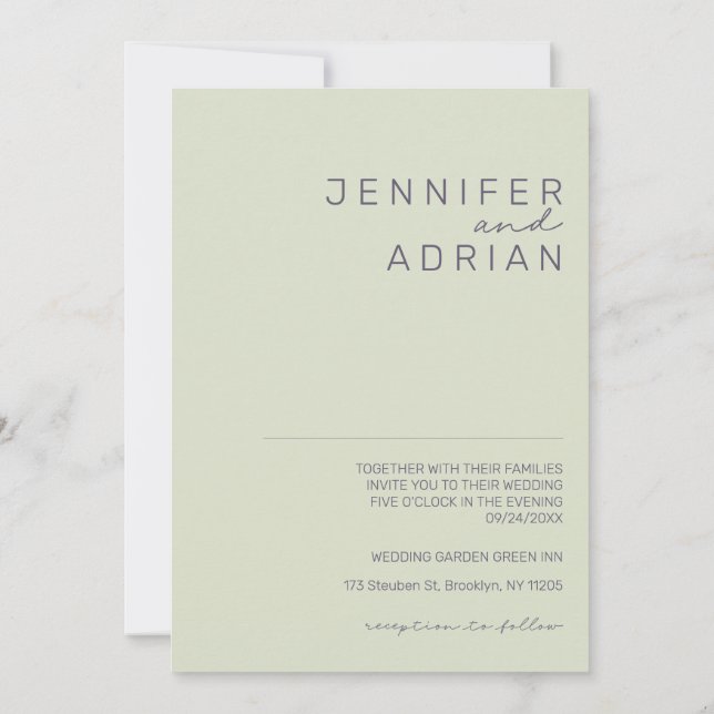 Convites Casamento Simples Bege Minimalista Moderno e Elega (Verso)