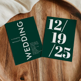 Convites Casamento Simples Bold Chic Emerald Verde Minimali