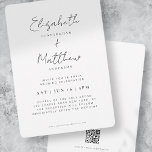Convites Casamento Simples Chic Moderno Elegante Minimalist<br><div class="desc">Composto por escrita cursiva e tipografia serifônica. Tudo contra um pano de fundo de branco puro. Estes elementos são modernos,  simples e quicos. Este foi projetado pelo White Paper Birch Co. exclusivo para Zazzle. Disponível aqui: http://www.zazzle.com/store/whitepaperbirch</div>