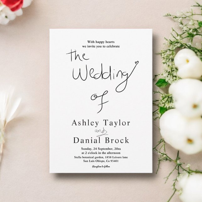 Convites Casamento Simples Chic Negra E Branca Moderno Eleg (Criador carregado)