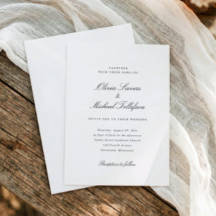 Convites Casamento Simples Clássico Tradicional de Família