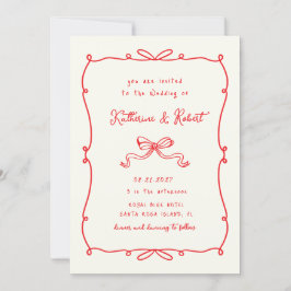 Convites Casamento Simples com Arcos Desenhados à Mão