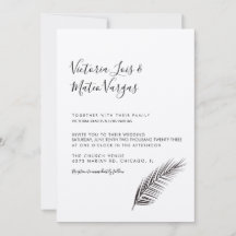 Casamento Simples com Folha de Palmeira Desenhada 