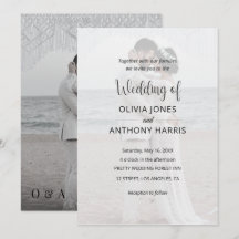 Casamento Simples com Foto em Sobreposição Preto e