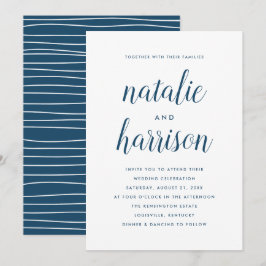 Convites Casamento Simples com Letra Naval Moderna