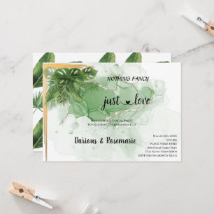 Convites Casamento Simples com Palmeira Tropical Apenas Amo
