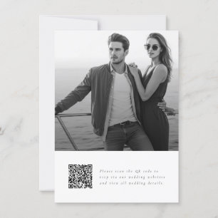 Convites Casamento Simples com QR Code e Foto em Roteiro El