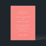Convites Casamento Simples Coral Vibrante Moderno e Ousado<br><div class="desc">Este design faz parte de um conjunto de convites de casamento corais vibrantes e ousados que apresentam uma tipografia elegante e um layout moderno e limpo. A rica tonalidade coral cria uma declaração calorosa e atraente, mantendo um sentimento refinado e atemporal. Perfeito para casais que procuram um design fresco e...</div>
