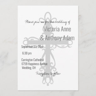 Convites Casamento Simples Cristão Cruzado Religioso