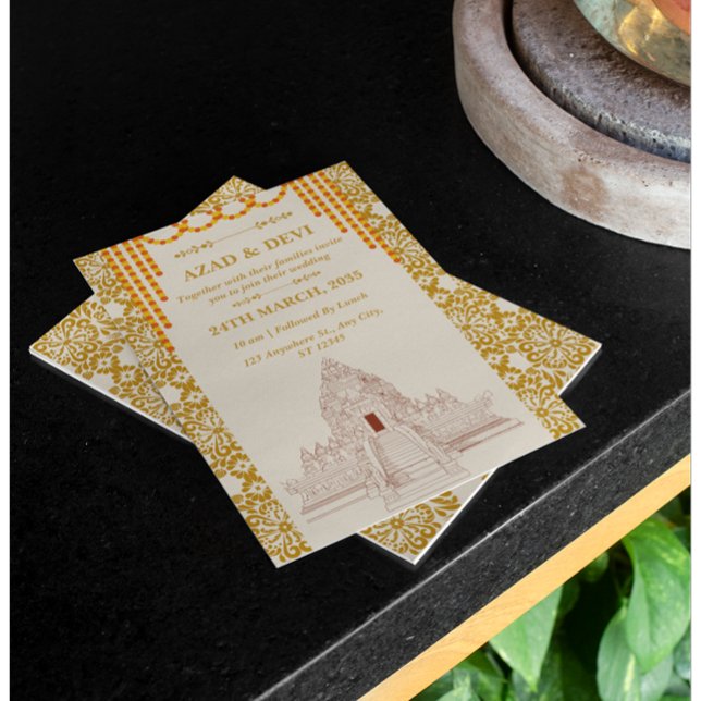 Convites Casamento Simples da Índia do Sul (Criador carregado)