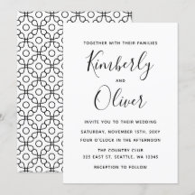 Casamento Simples de Caligrafia Branca e Preta