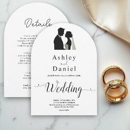 Convites Casamento Simples De Caligrafia Branca E Preta Ele