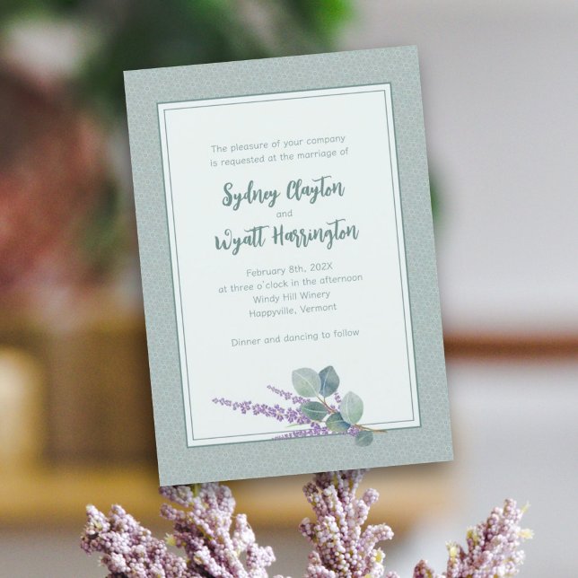 Convites Casamento Simples de Cerimônia Eucalyptus Deixa (Criador carregado)