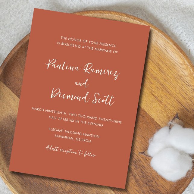 Convites Casamento Simples de Cobre Moderno (Criador carregado)